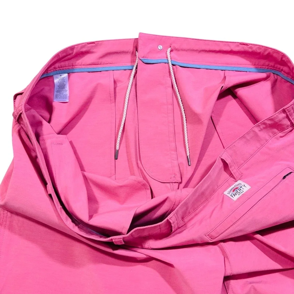 Faherty Mens All Day Shorts Mauve Pink Stretch Drawstrings Casual Walking Sz 46